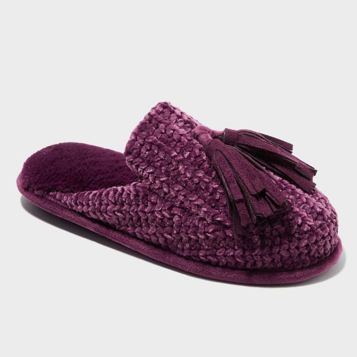 Dluxe By Dearfoams Women's Beverly Chenille Mule Deluxe By Dearfoams - Wine
