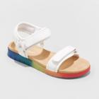Girls' Maya Rainbow Print Footbed Sandals - Cat & Jack White