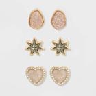 Sugarfix By Baublebar Druzy Stud Earring Gift Set - Rose Gold, Women's, Pink Gold