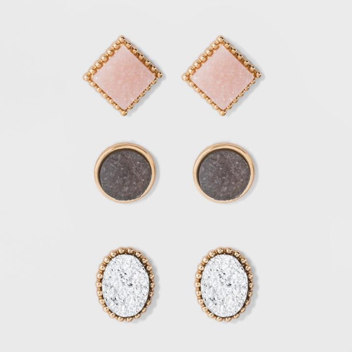 Target Sugarfix By Baublebar Druzy Stud Earring Set - Pink, Girl's