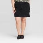 Women's Plus Size Mini Denim Skirt - Universal Thread Black