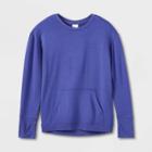 Girls' Cozy Lightweight Fleece Crewneck Sweatshirt - All In Motion Dark Purple