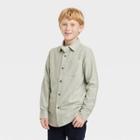 Boys' Long Sleeve Button-down Flannel Shirt - Cat & Jack Olive Green