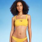 Women's Keyhole Ribbed Bralette Bikini Top - Shade & Shore Yellow
