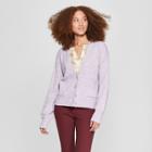 Women's V-neck Cardigan - A New Day Purple