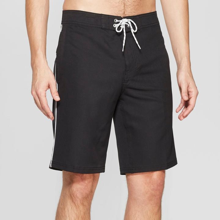 Men's 10 Taped Board Shorts - Goodfellow & Co Black