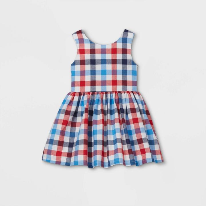 Toddler Girls' Gingham Dress - Cat & Jack Red/white/blue