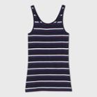 Women's Striped Slim Fit Any Day Tank Top - A New Day Navy