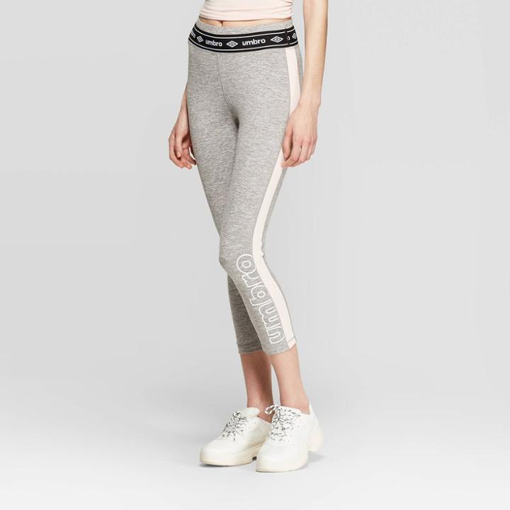 Umbro Women's Mid-rise Cropped Leggings - Gray Heather