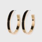Inlaid Beads Hoop Earrings - A New Day Black