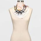 Women's Plaid Scarf - A New Day Cream/black/pink