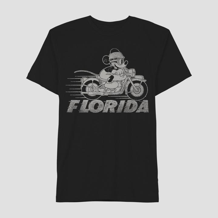 Disney Men's Mickey Mouse Short Sleeve Moto Graphic T-shirt - Awake Black