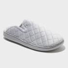 Women's Dluxe By Dearfoams Maci Quilted Velour Slippers - Gray