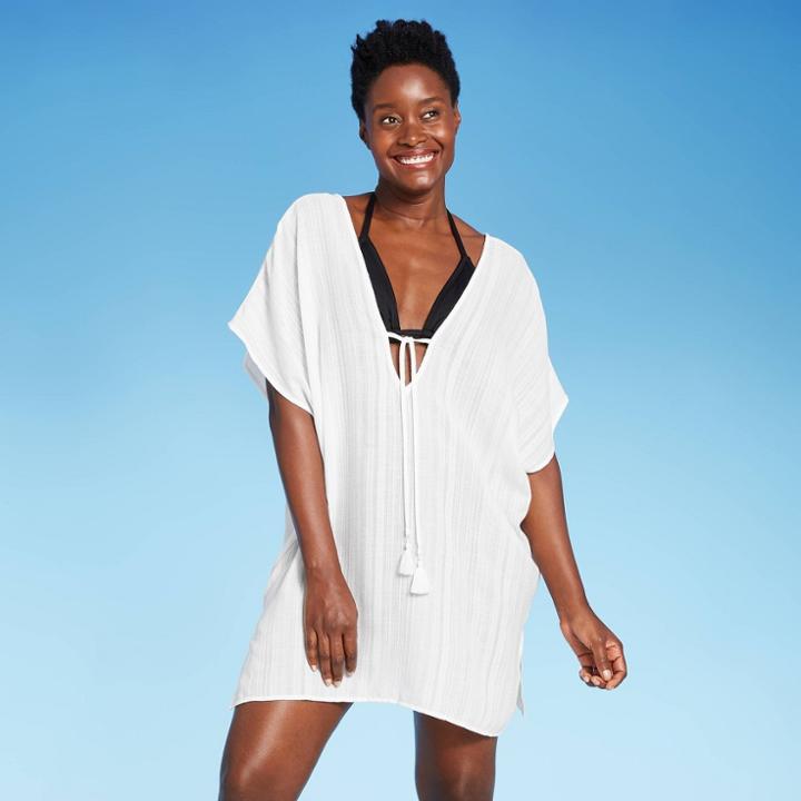 Kona Sol Women's Tie-front Cover Up Tunic Dress - Kona