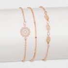 Target Three Piece With Filigree And Mixed Chain Anklet - Rose Gold