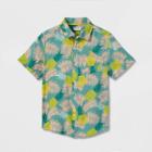 Boys' Pineapple Print Challis Short Sleeve Woven Shirt - Cat & Jack Green
