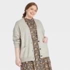 Women's Plus Size Button-front Grandpa Cardigan - Universal Thread Gray