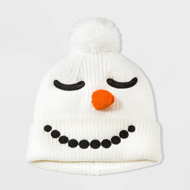 Kids' Snowman Beanie Hat - Cat & Jack , Kids Unisex, White