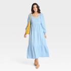 Women's Balloon Long Sleeve Dress - Universal Thread Blue