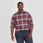 Men's Tall Standard Fit Long Sleeve Poplin Button-down Shirt - Goodfellow & Co Red