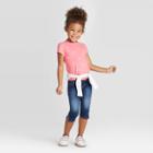 Petitetoddler Girls' Short Sleeve Heart Print T-shirt - Cat & Jack Pink 18m, Toddler Girl's, Orange