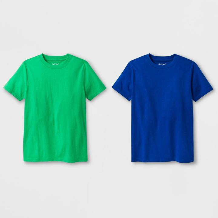 Boys' 2pk Short Sleeve T-shirt - Cat & Jack Green/blue
