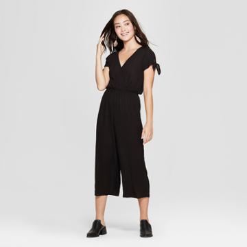 Women's Tie Short Sleeve Jumpsuit - Soul Cake (juniors') Black