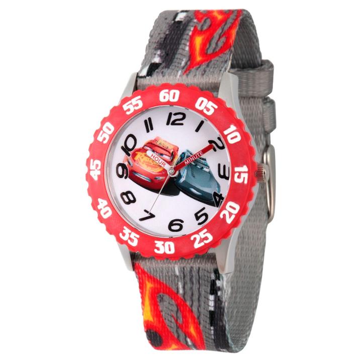 Boys' Disney Cars 3 Lightning Mcqueen And Jackson Storm Stainless Steel Time Teacher Watch - Gray, Boy's