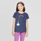 Petitegirls' Short Sleeve Flip Sequin Rainbow T-shirt - Cat & Jack Navy M, Girl's, Size: