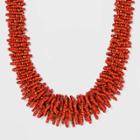 Seedbead Statement Necklace - A New Day Coral Red, Women's, Size: Small, Pink Red