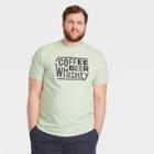 Men's Tall Printed Regular Fit Short Sleeve Crewneck T-shirt - Goodfellow & Co Mint Green/letters
