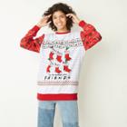 Women's Friends Christmas Stockings Graphic Sweatshirt - Bright White