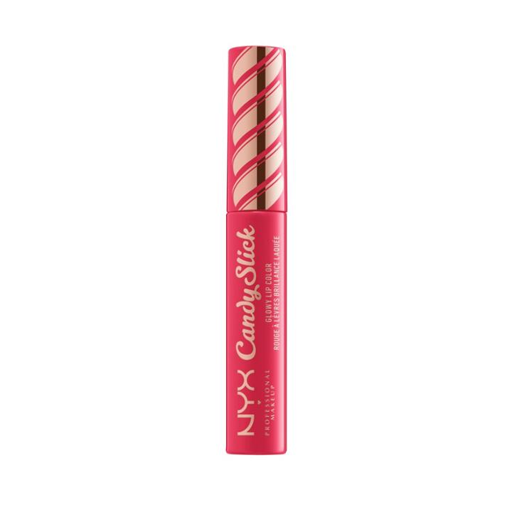 Nyx Professional Makeup Candy Slick Glowy Lip Color Watermelon Taffy - 0.25 Fl Oz, Orange Red