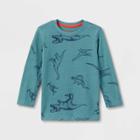 Toddler Boys' Long Sleeve Jersey Knit Crewneck T-shirt - Cat & Jack Teal Green