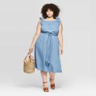 Target Women's Plus Size Sleeveless Square Neck Denim Dress - Universal Thread Indigo