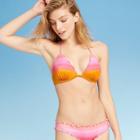 Women's Push Up Ruffle Triangle Bikini Top - Shade & Shore Pink Ombre