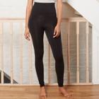 Women's Seamless High-waist Faux Fur Lined Leggings - A New Day Black