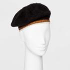 Women's Knit Beret - A New Day Black One Size, Women's, Ebony