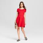 Women's Scalloped A Line Dress - Necessary Objects Red