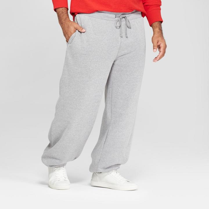 Men's Big & Tall Fleece Cinched Jogger Pants - Goodfellow & Co Gray