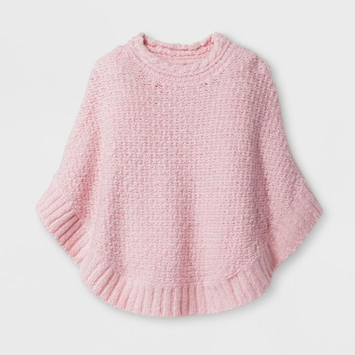 Toddler Girls' Valentine's Day Crew Neck Poncho Sweater Cat & Jack Restful Pink
