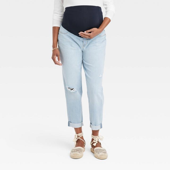 Under Belly Boyfriend Maternity Jeans - Isabel Maternity By Ingrid & Isabel Light Wash
