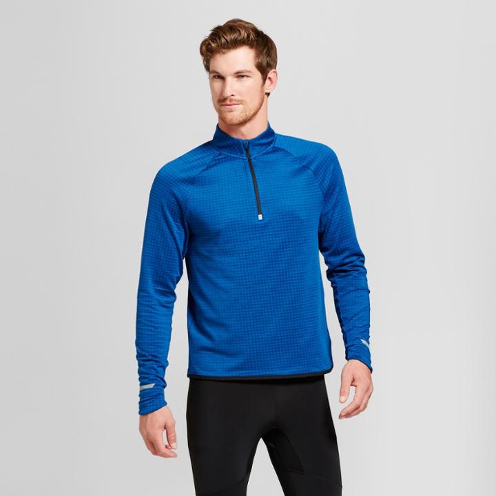 Men's Run Quarter Zip Pullovers - C9 Champion Teal (blue)
