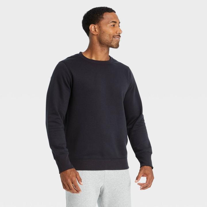 All In Motion Men's Cotton Fleece Crewneck Sweatshirt - All In