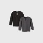 Toddler Boys' 2pk Quilted Crew Neck Sweatshirt - Cat & Jack Black/gray