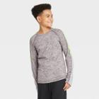 Boys' Long Sleeve Colorblock Soft Gym T-shirt - All In Motion Gray