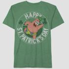 Men's Spongebob Squarepants Happy St.patrick's Short Sleeve Graphic T-shirt - Green