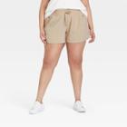 Women's Plus Size Stretch Woven Mid-rise Shorts 4 - All In Motion Khaki