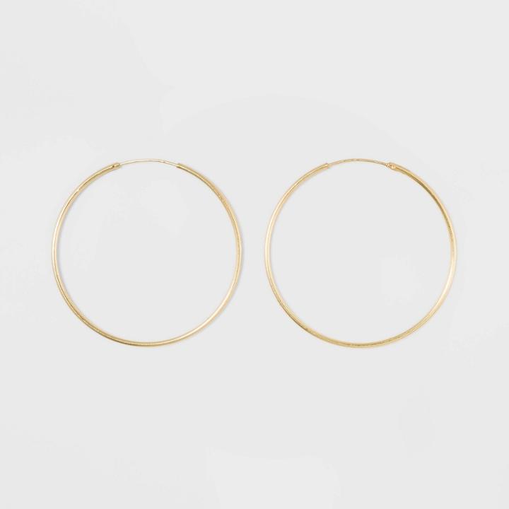 Target Gold Over Sterling Silver Endless Hoop Fine Jewelry Earrings - A New Day Gold