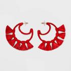 Sugarfix By Baublebar Crescent Moon Tassel Earrings - Red